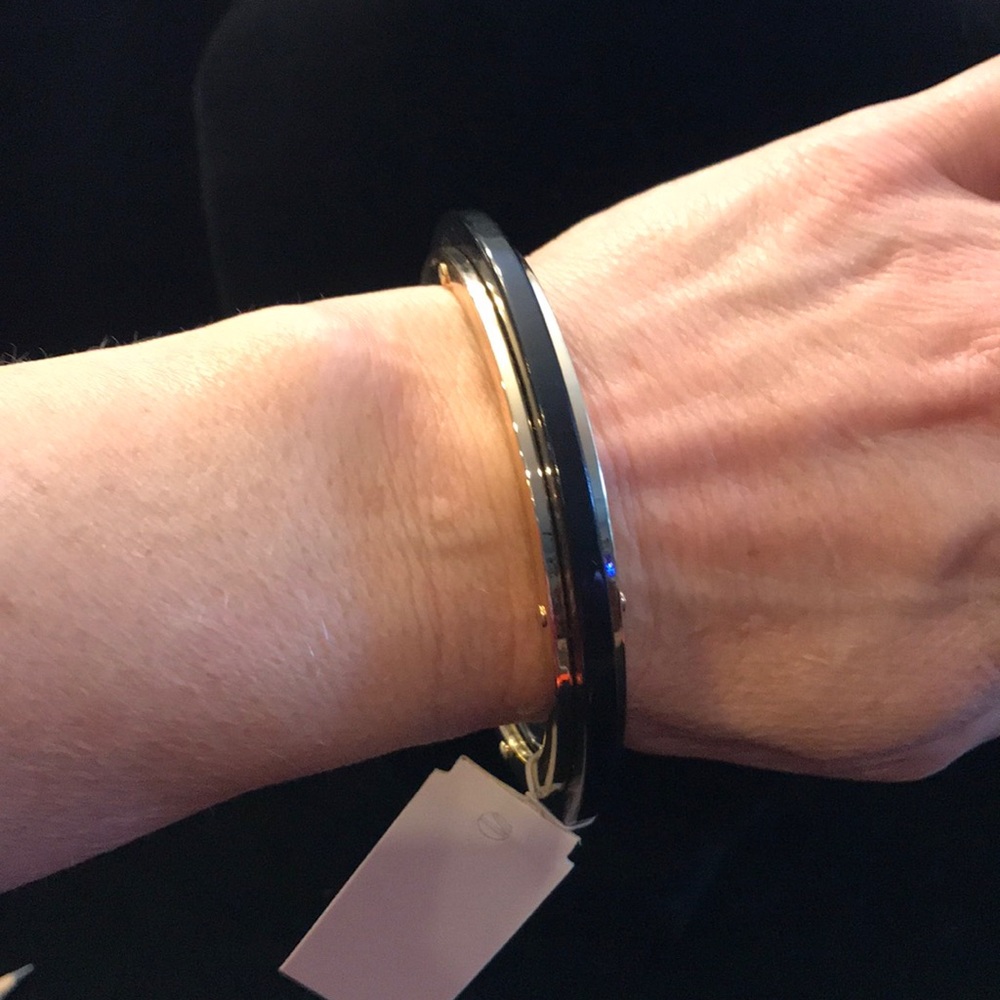Lydell NYC, Gold bracelet, with black band accent.